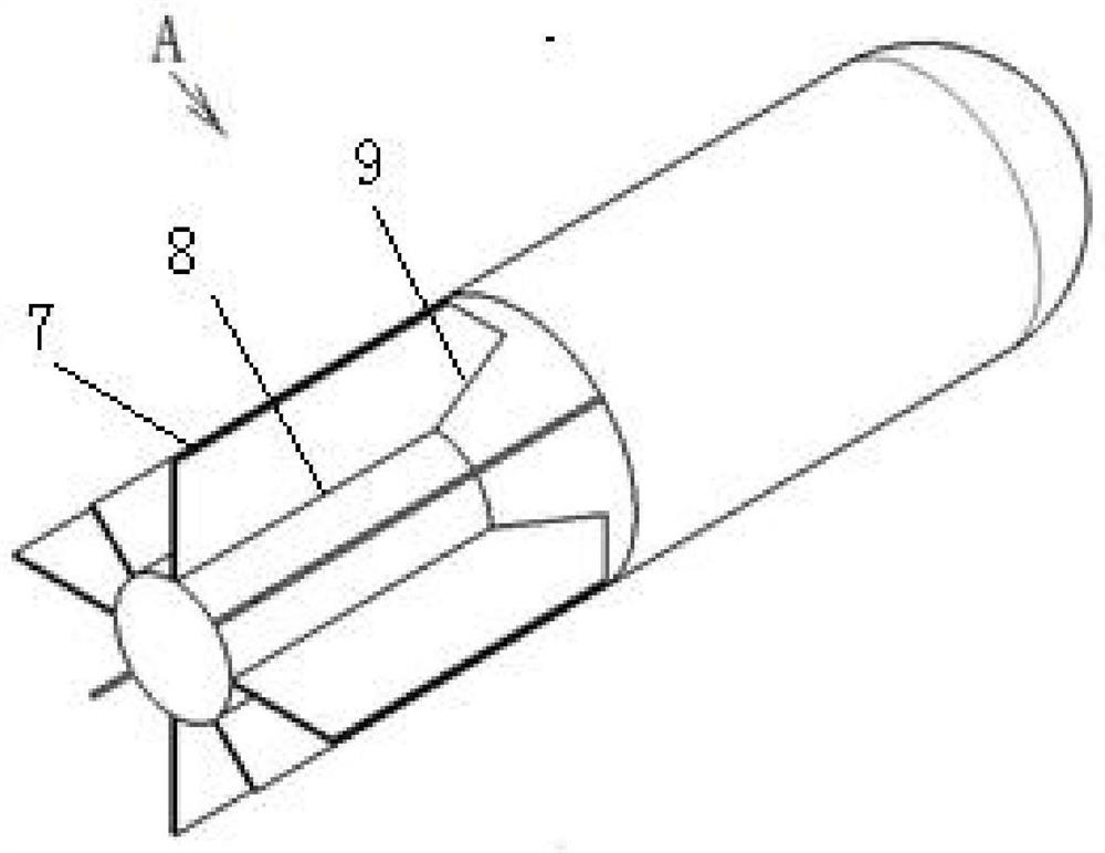 Aerodynamic configuration of air-drop forest fire extinguishing bullet