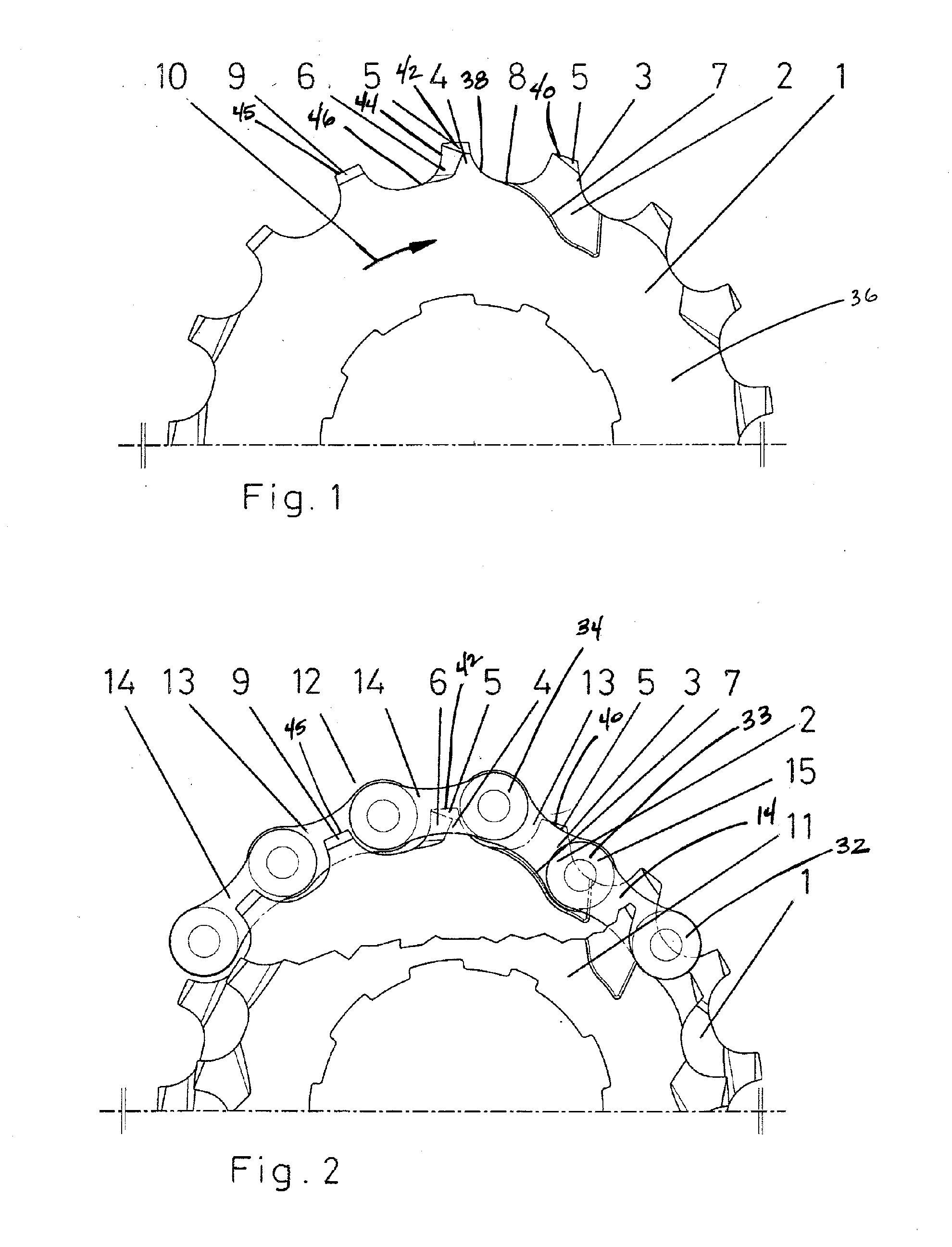 Low-noise chainwheel