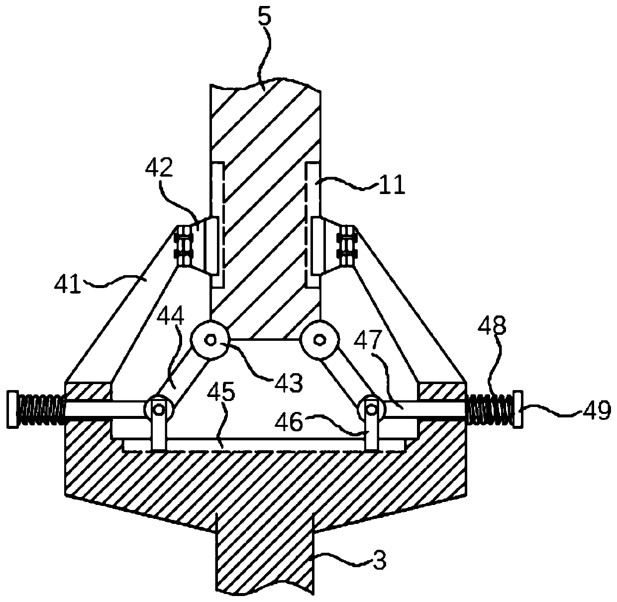 Light machine tail buffer device for coal mine roadheader