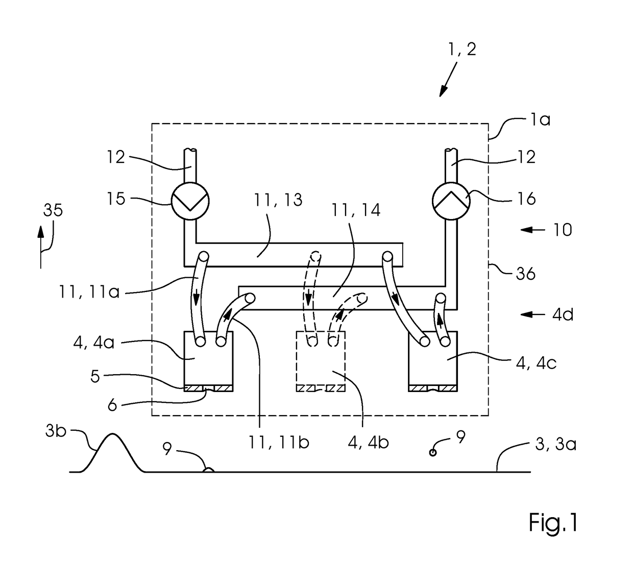 Device for printing ink onto printing material