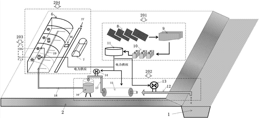 Shallow pool-greenhouse system of raised field of costal saline soil area and application thereof