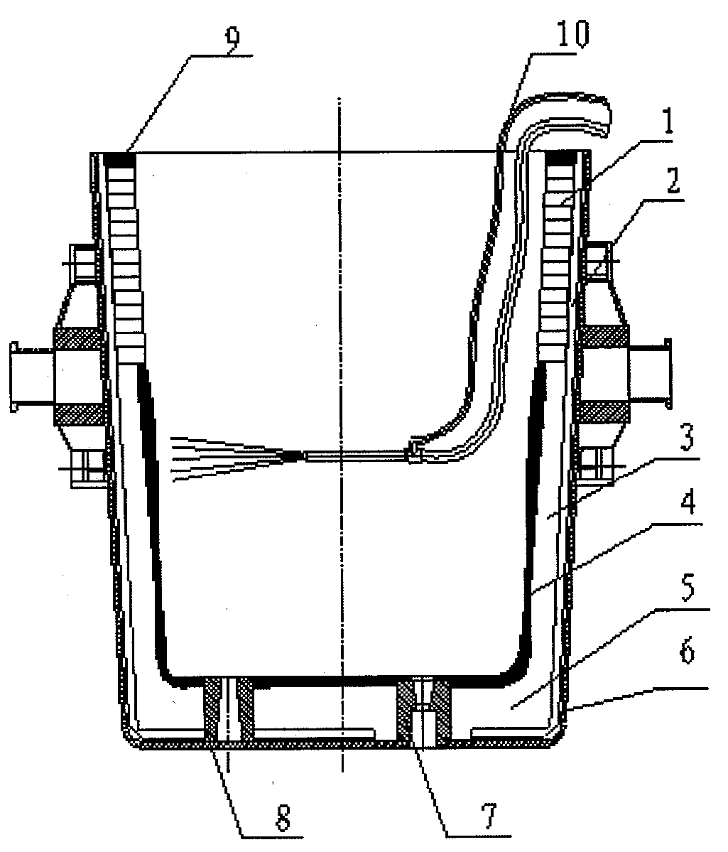 Method for building steel ladle pouring working lining