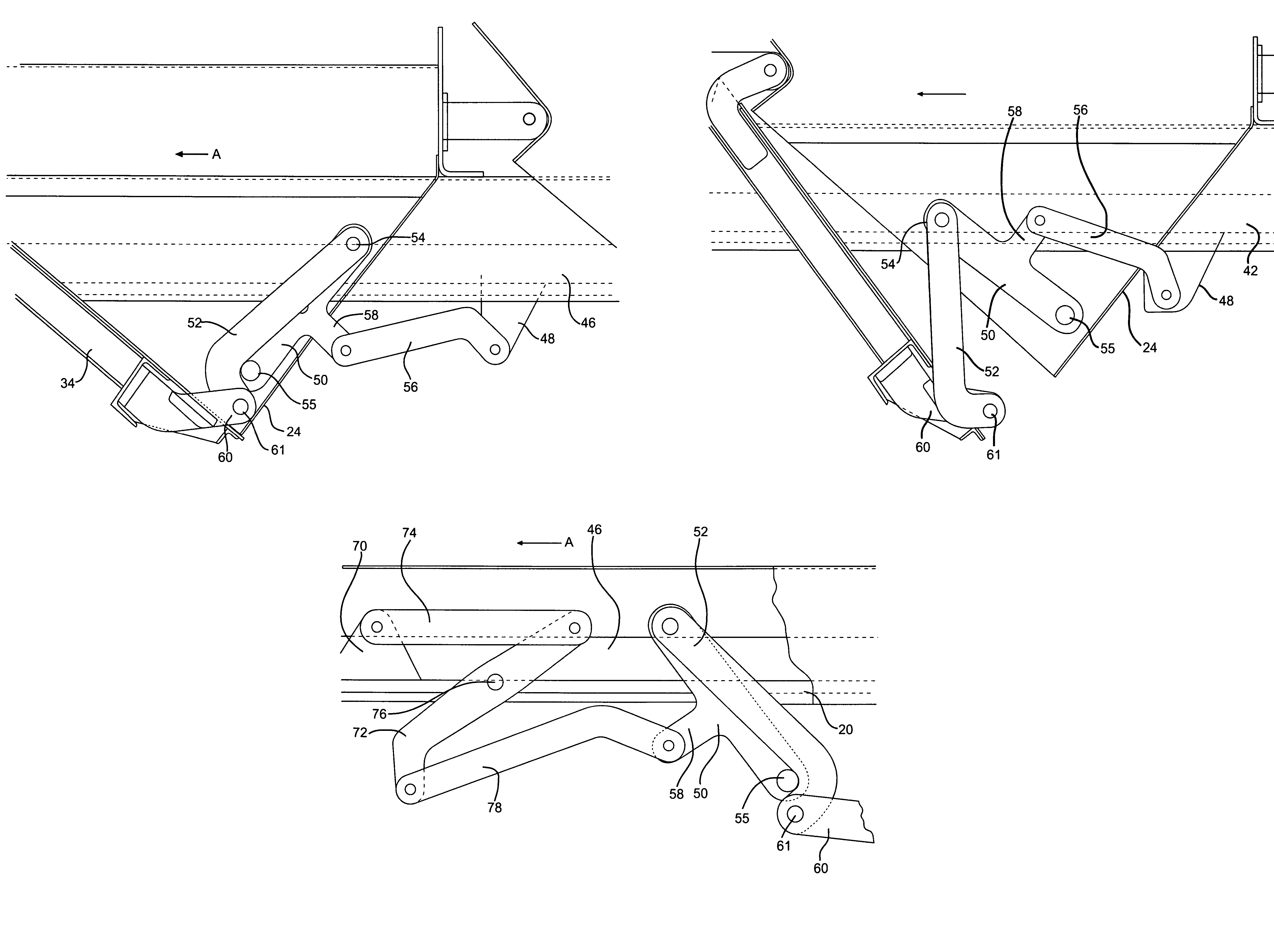 Railroad hopper car transverse door actuating mechanism