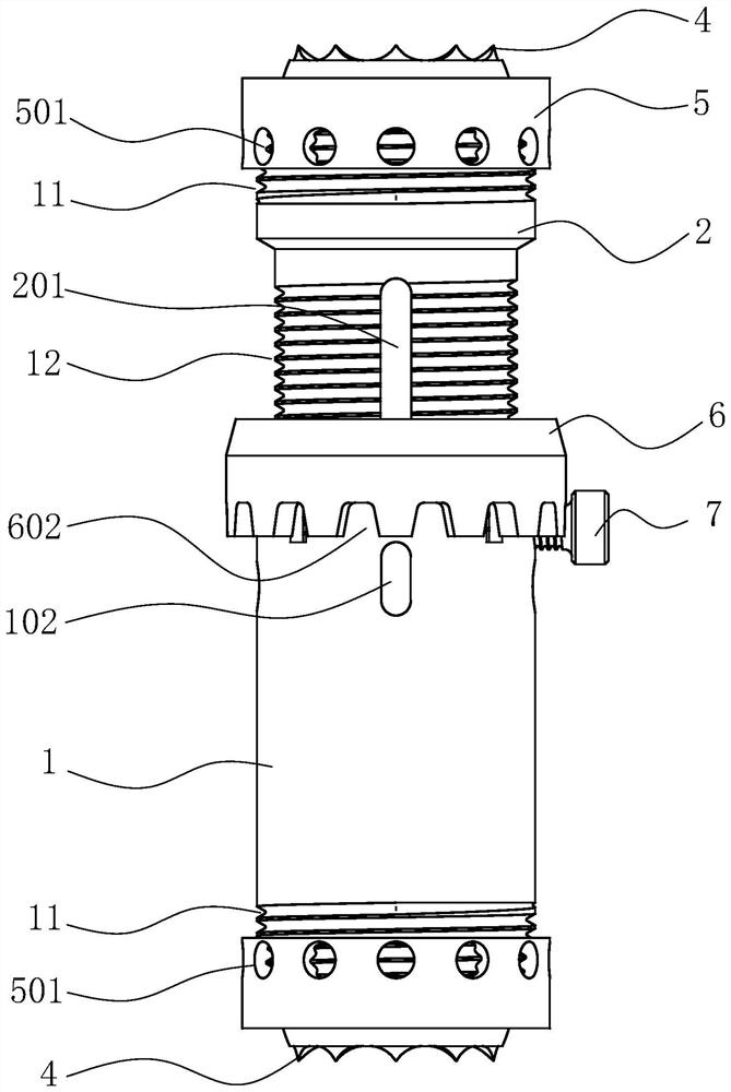 Centrum prosthesis and adjusting device and clamping device applied to centrum prosthesis