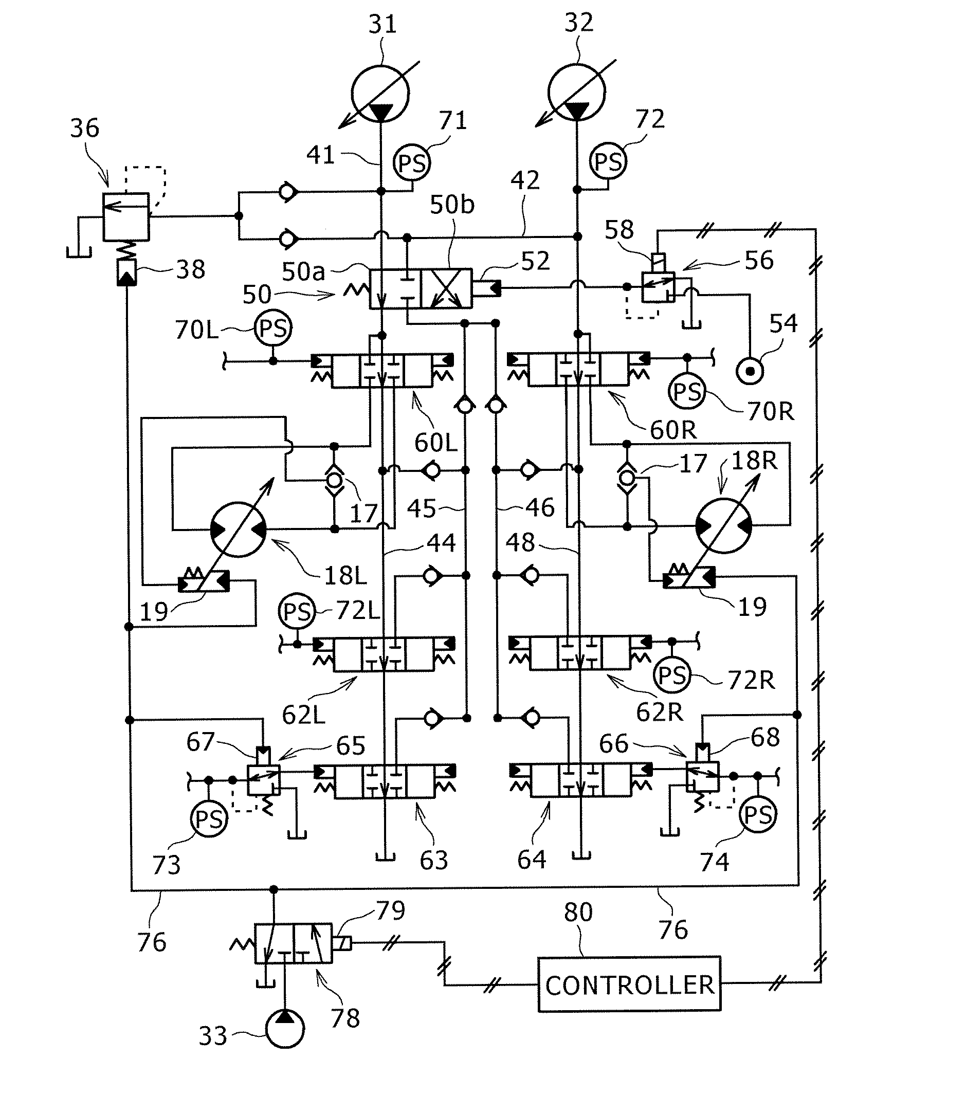 Hydraulic controller for working machine