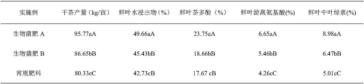 Biological bacterial fertilizer special for tea trees and preparation method and application thereof