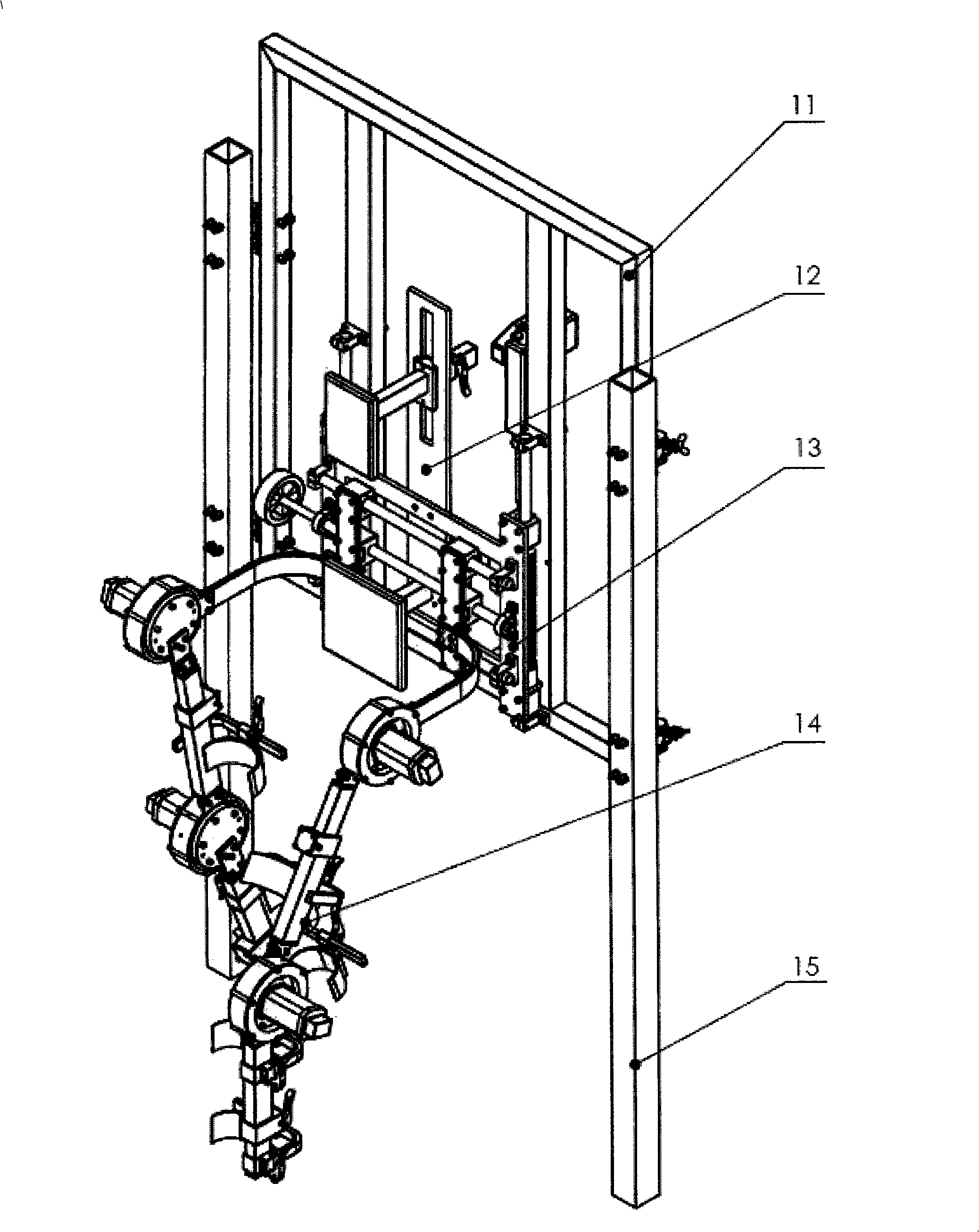 Vertical follow-up type lightened walking rehabilitation training robot