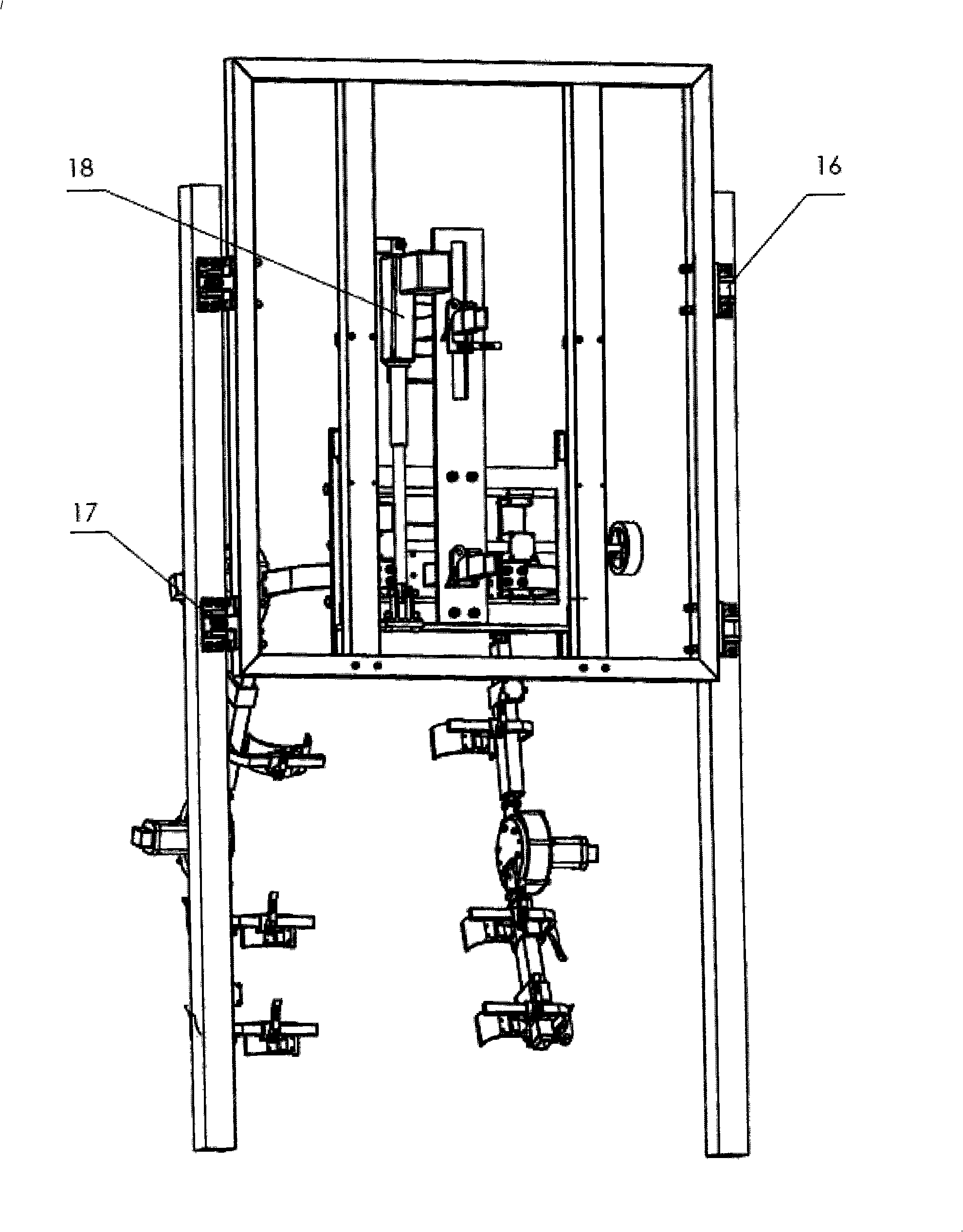 Vertical follow-up type lightened walking rehabilitation training robot