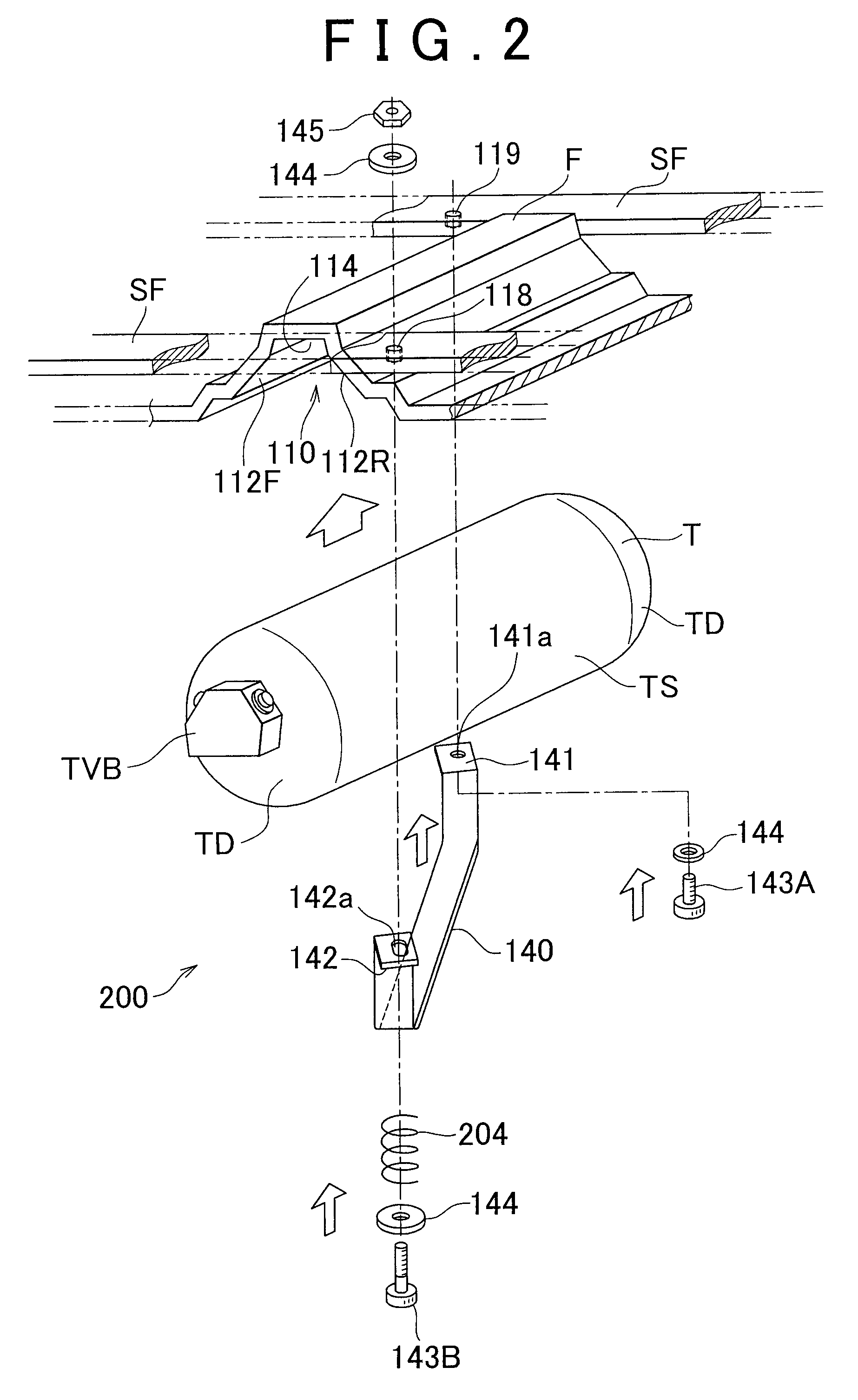 Tank holding mechanism for gas tank and vehicle in which gas tank is mounted using the same