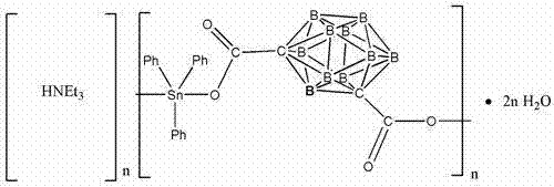 1, 7-meta dicarbadecaborane carboxylic acid triphenyl stannic chloride compound as well as preparation method and application of compound