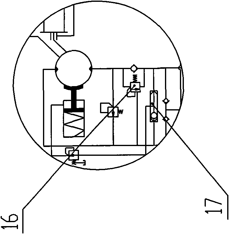 Hydraulic system for sideboom