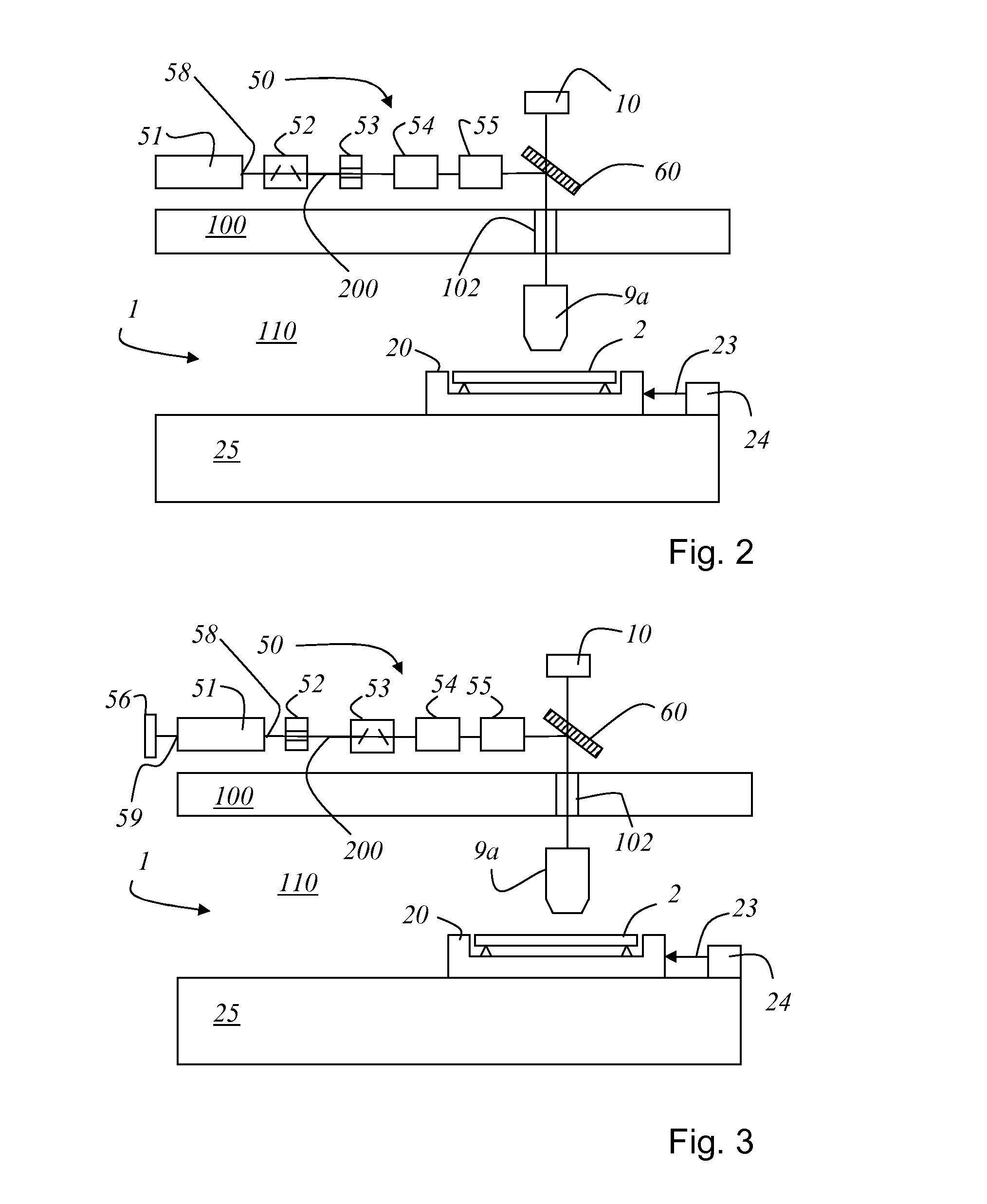 Device for determining the position of at least one structure on an object, use of an illumination apparatus with the device and use of protective gas with the device