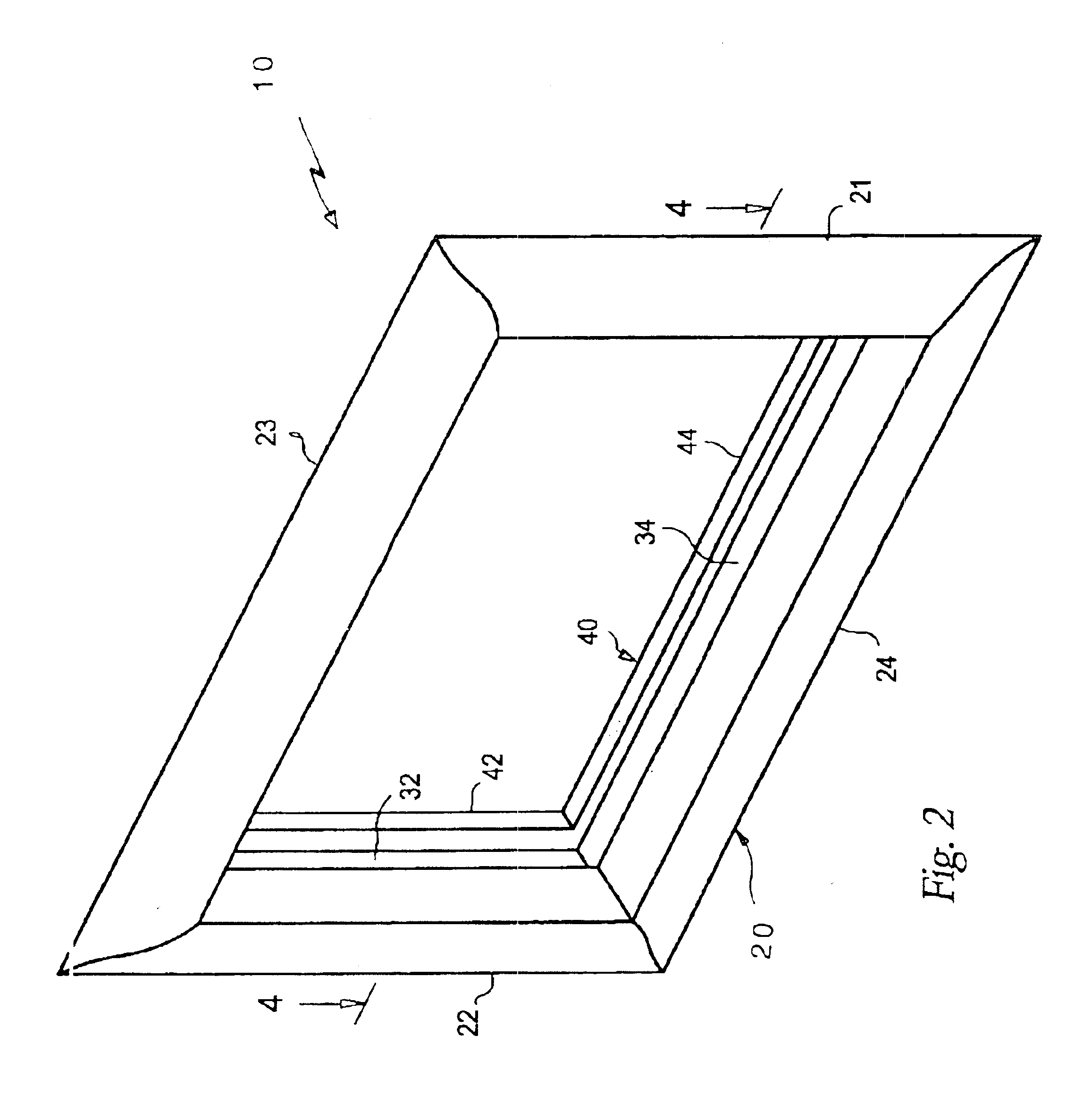 Window assembly for opening closures