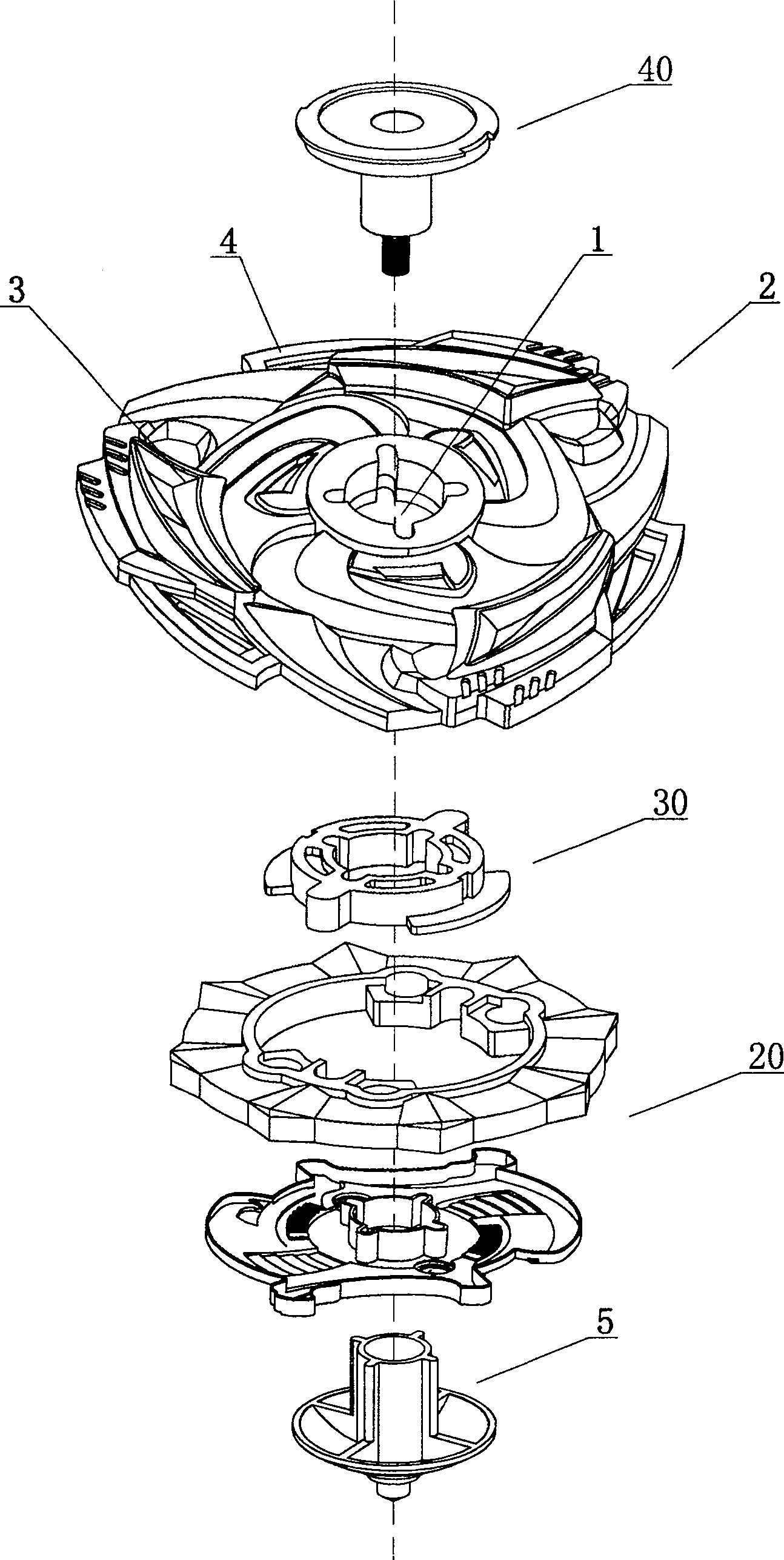 Assembled gyroscope piece structure