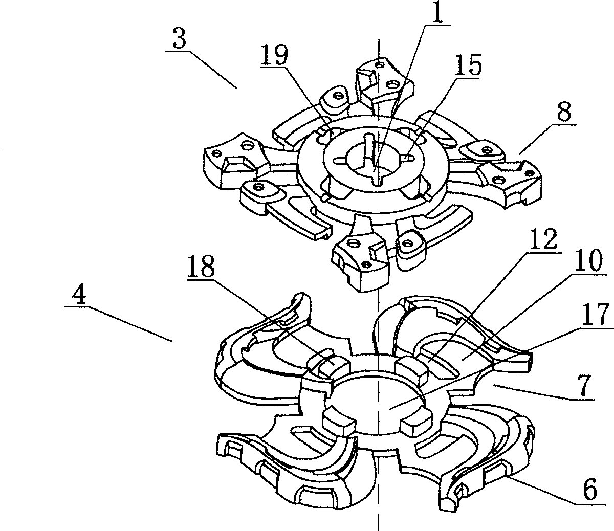 Assembled gyroscope piece structure