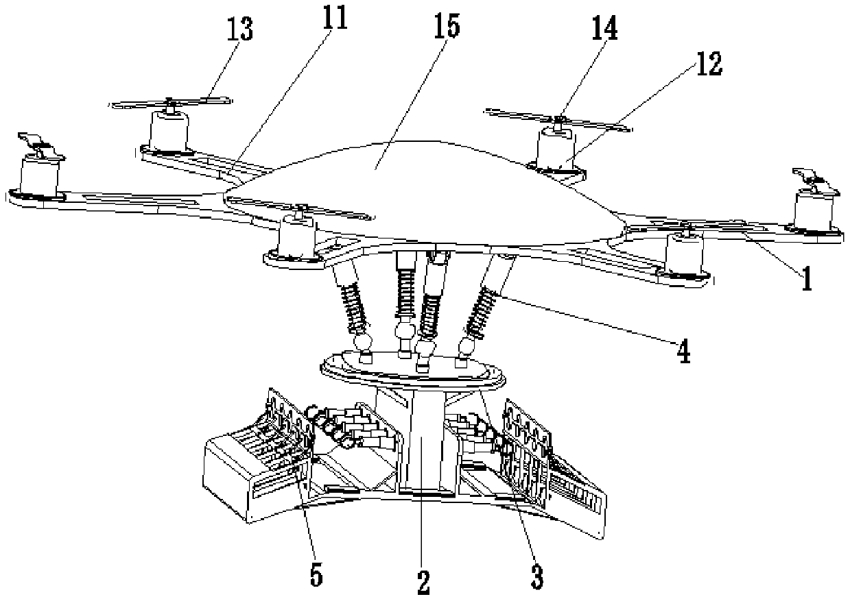 An electric high-voltage overhead line fire fighting drone