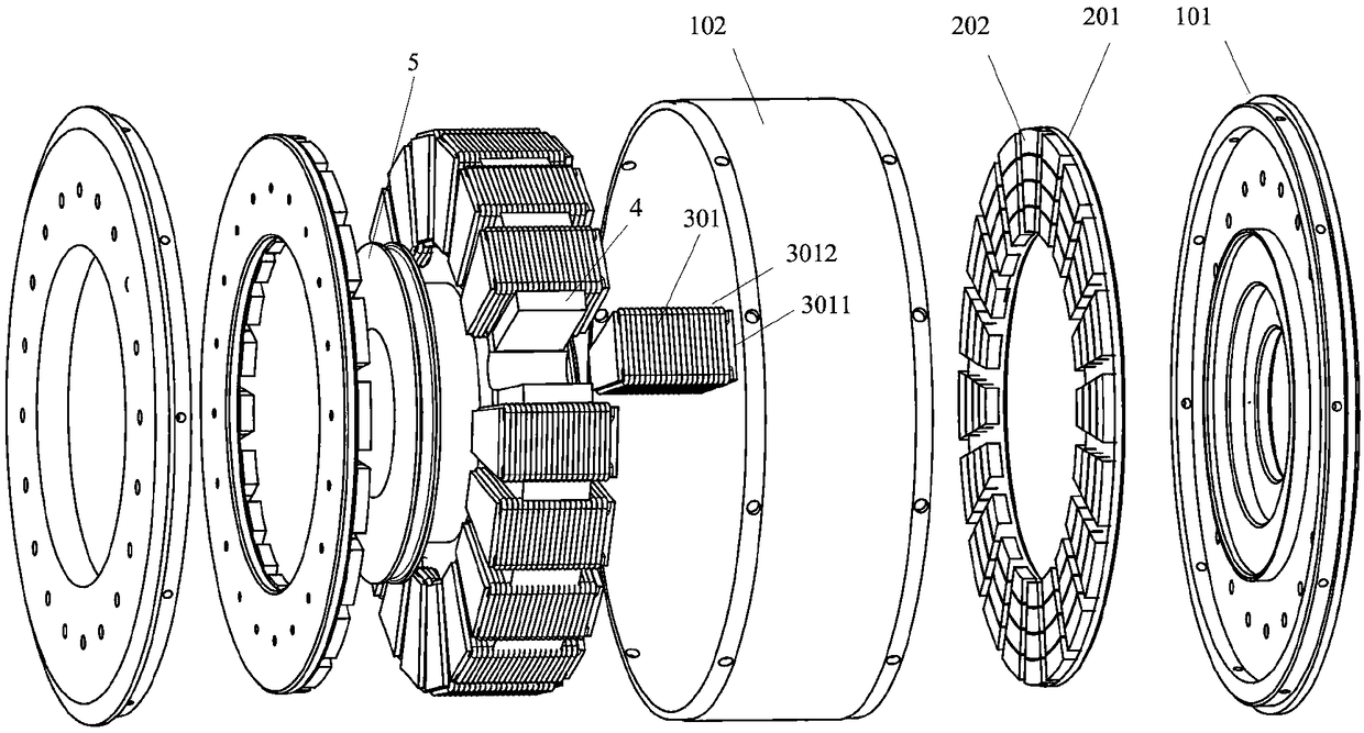 Axial flux in-wheel motor with enhanced heat dissipation of windings