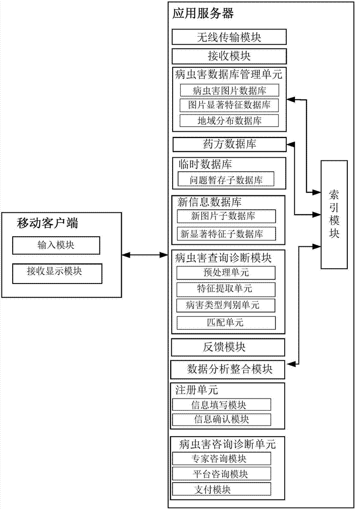 Crop disease and pest diagnosis system and method based on large data