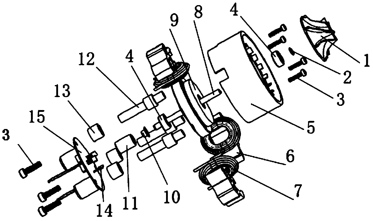 High speed brushless DC permanent magnet motor for vacuum cleaner