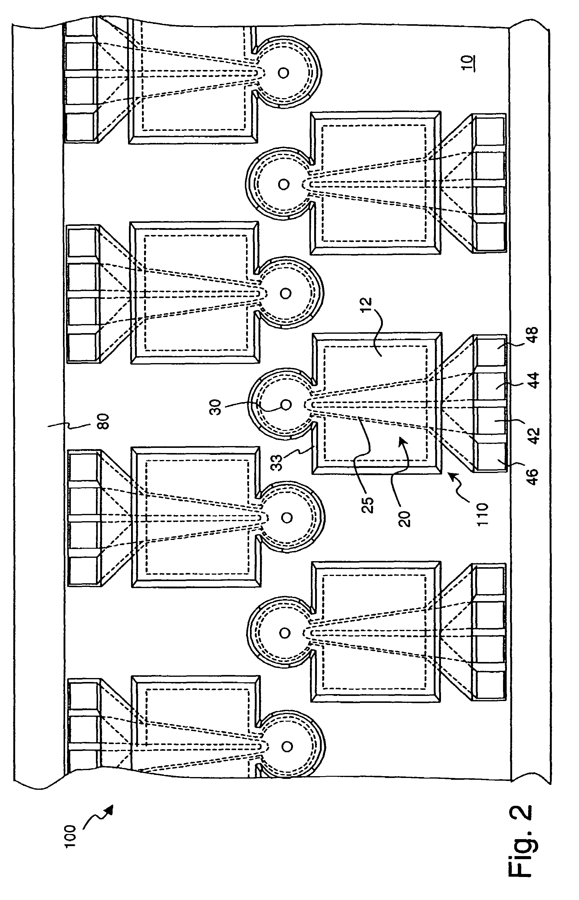 Tapered multi-layer thermal actuator and method of operating same