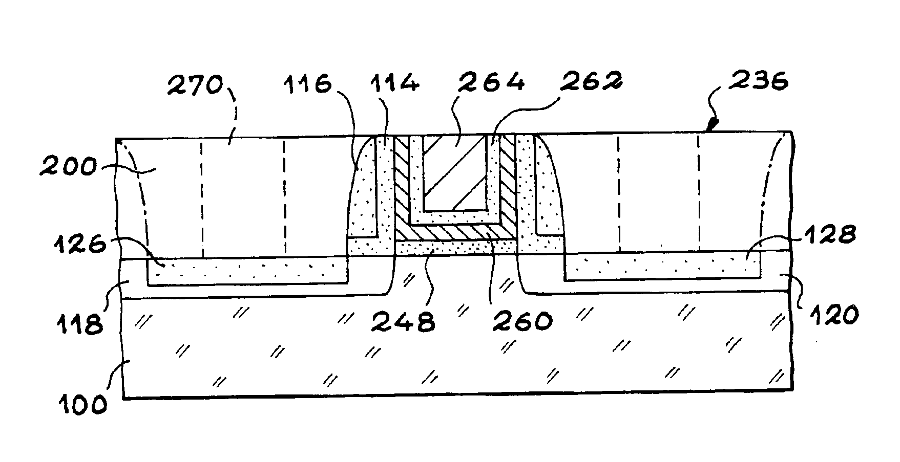 Damascene architecture electronic storage and method for making same