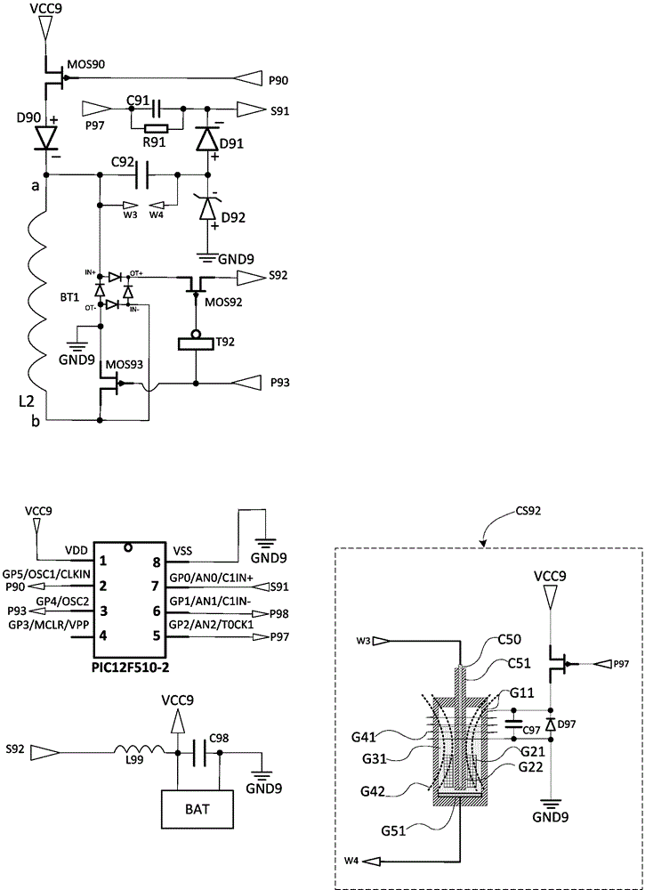 Electronic circuit used for wireless charging system, and system