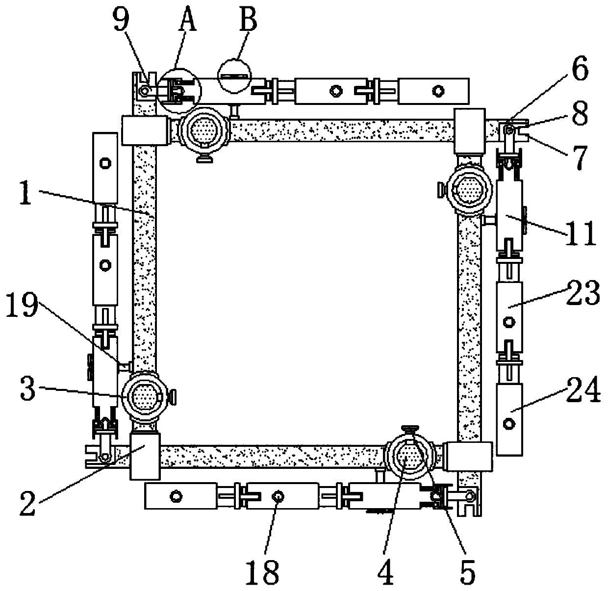 A new type of building embedded parts device that is convenient to adjust