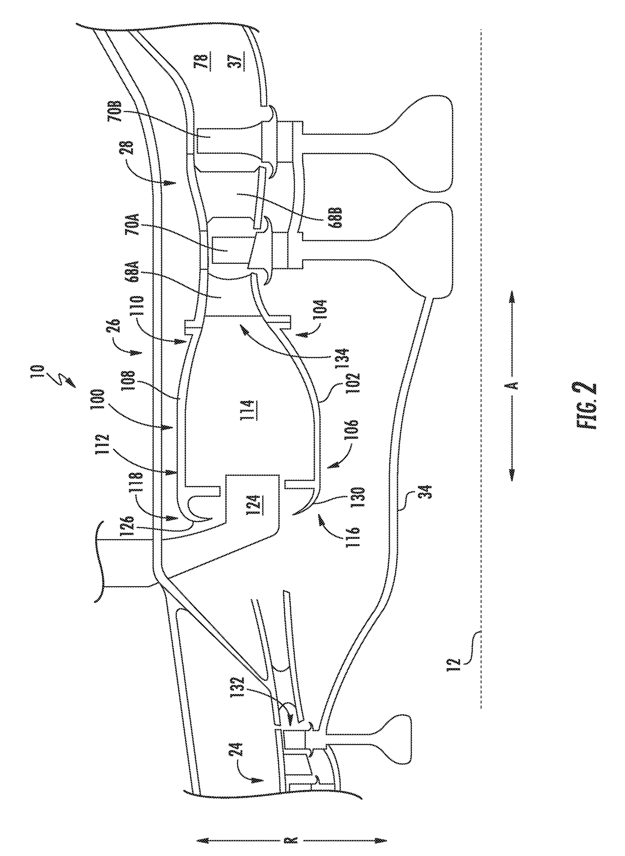 Cool core gas turbine engine