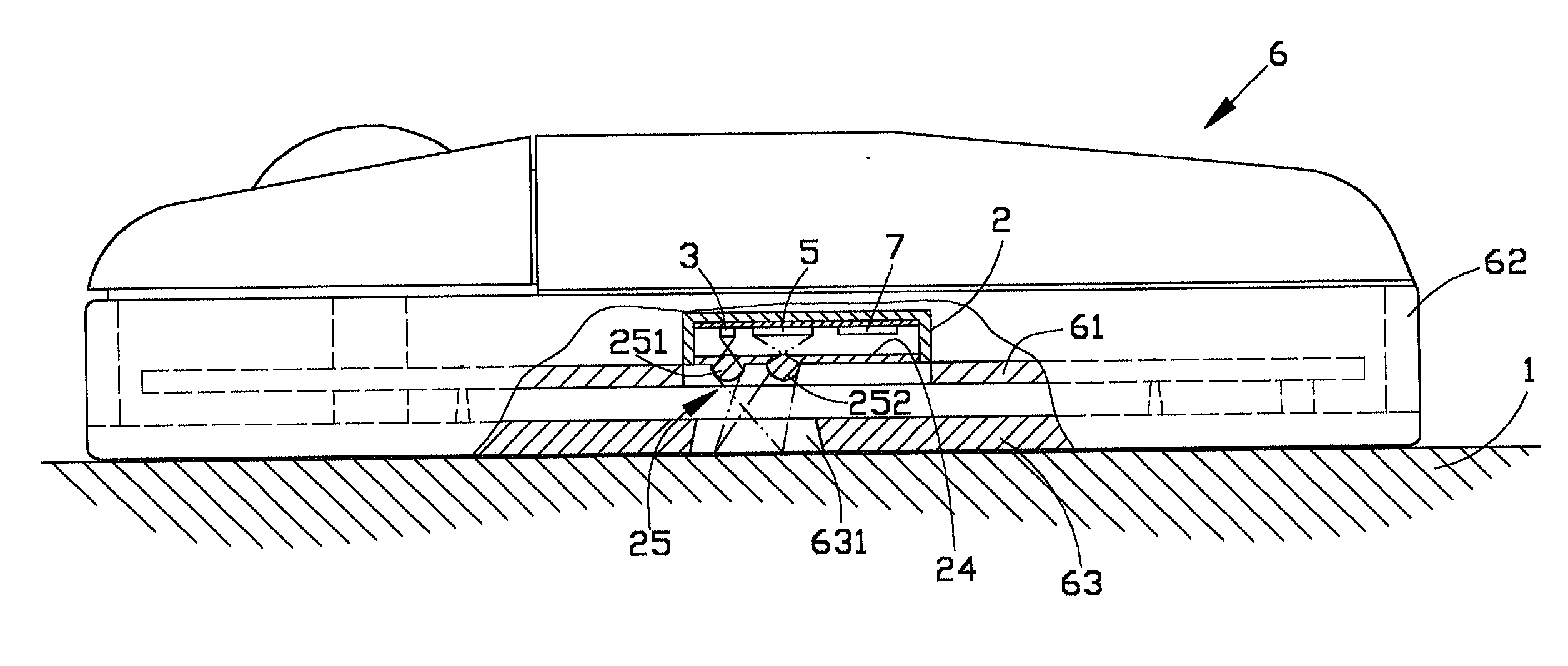 Modulated optical mouse for a personal computer