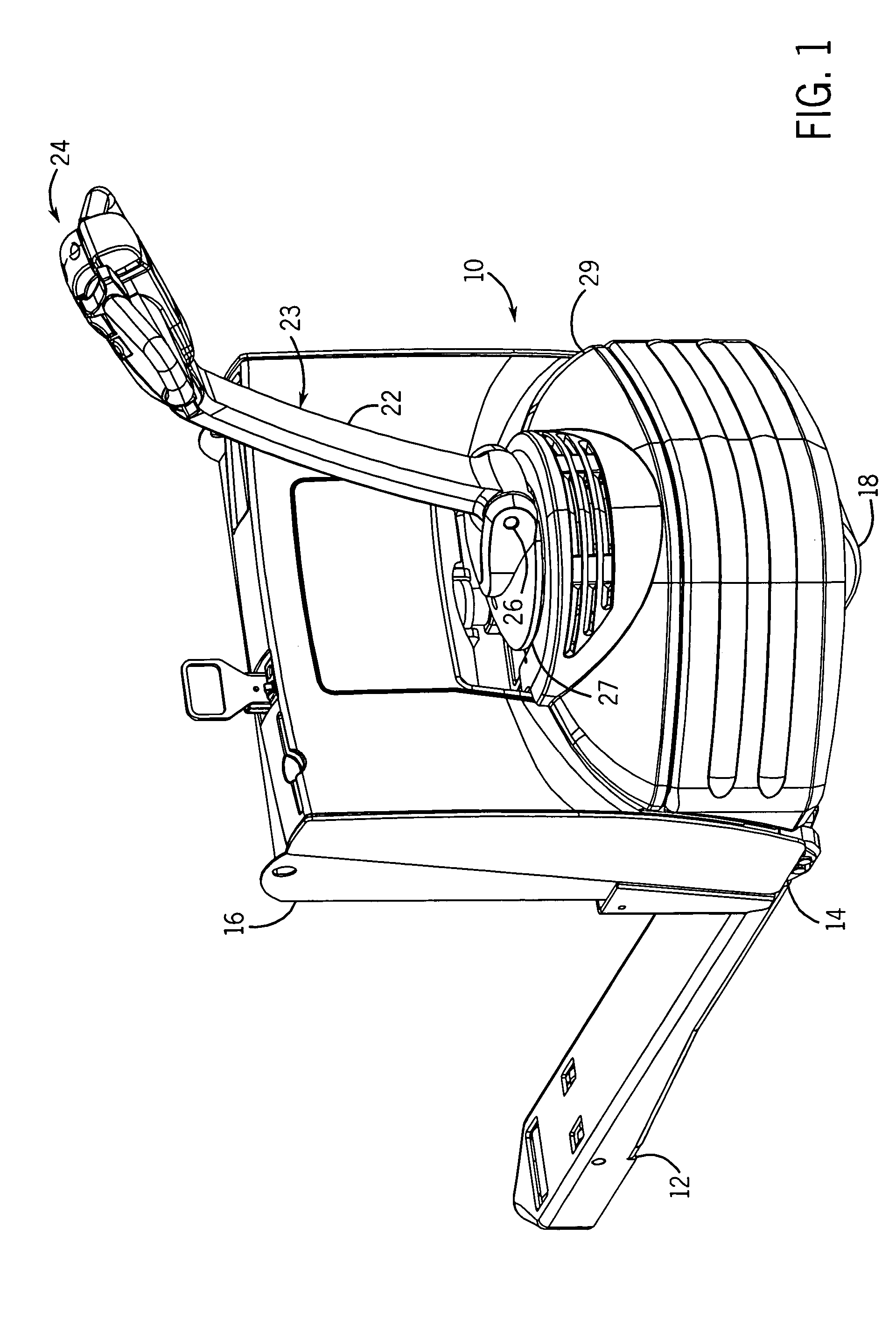 Pallet truck tiller arm with angle detector for speed select