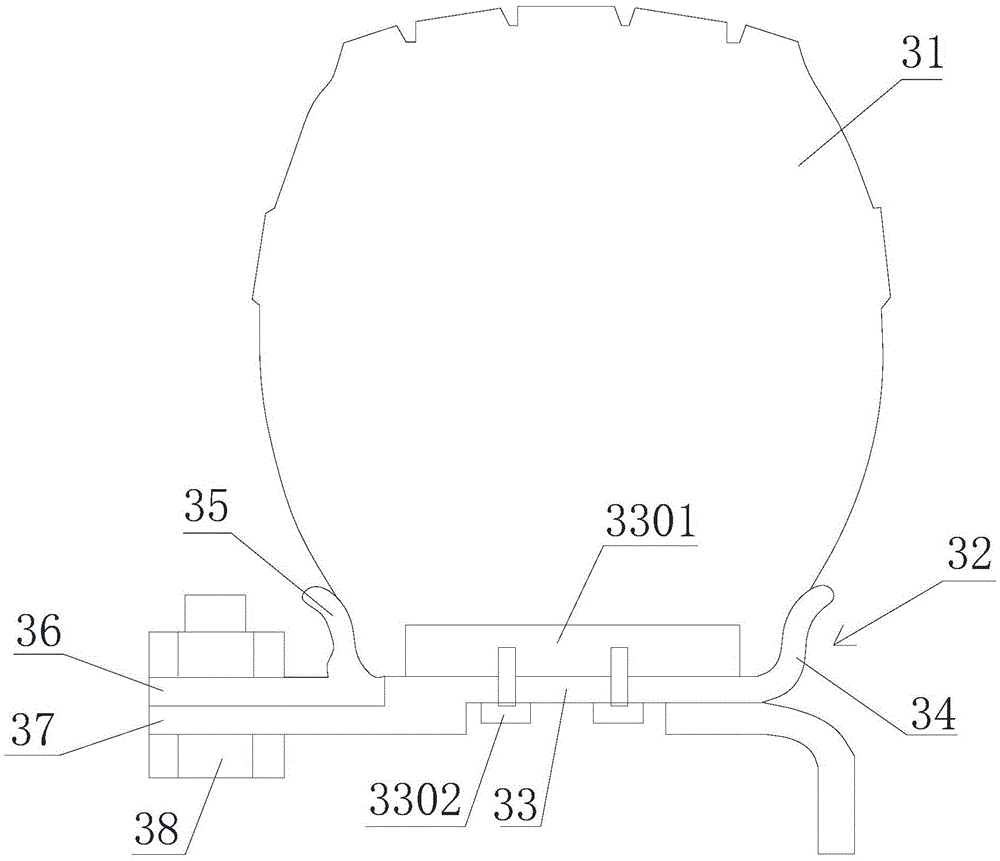 A solid tire dismounting and anti-tire structure