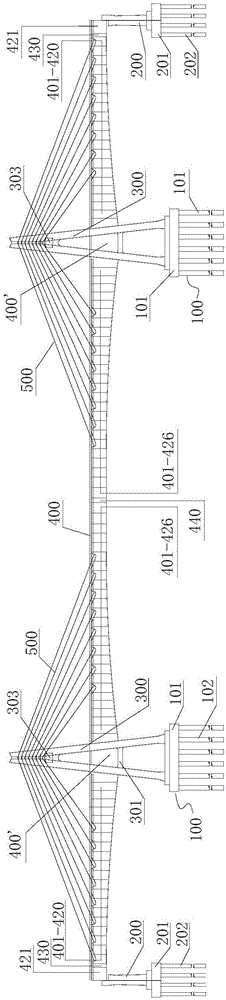 Main girder construction process for extradosed cable-stayed bridge with double towers and double cable planes