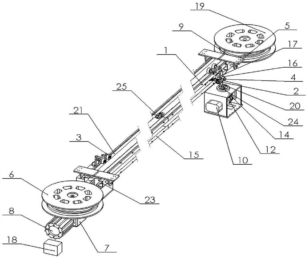 Composite track steel wire rope-driven coal mine patrol robot