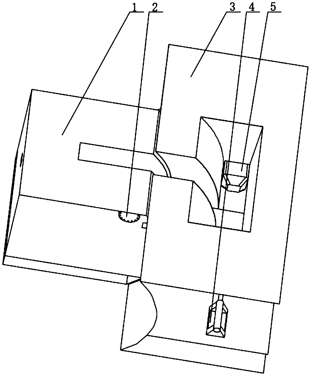 T-shaped hydraulic rotating arm type flexible connecting device and connecting method thereof