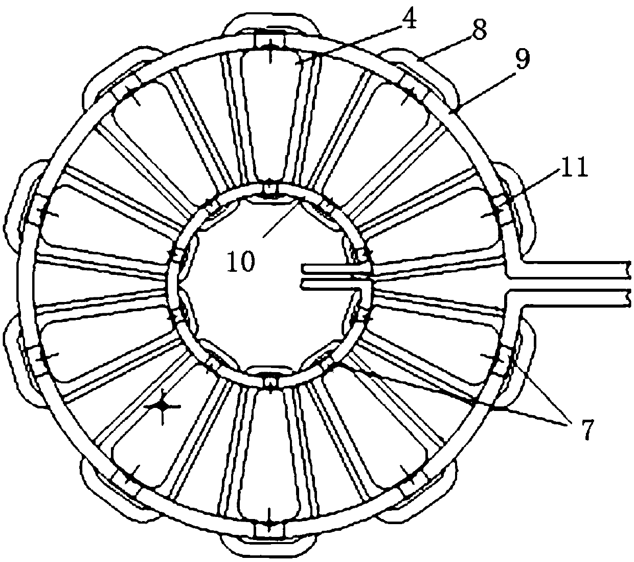 Water cooling soft magnet composite material disk type motor