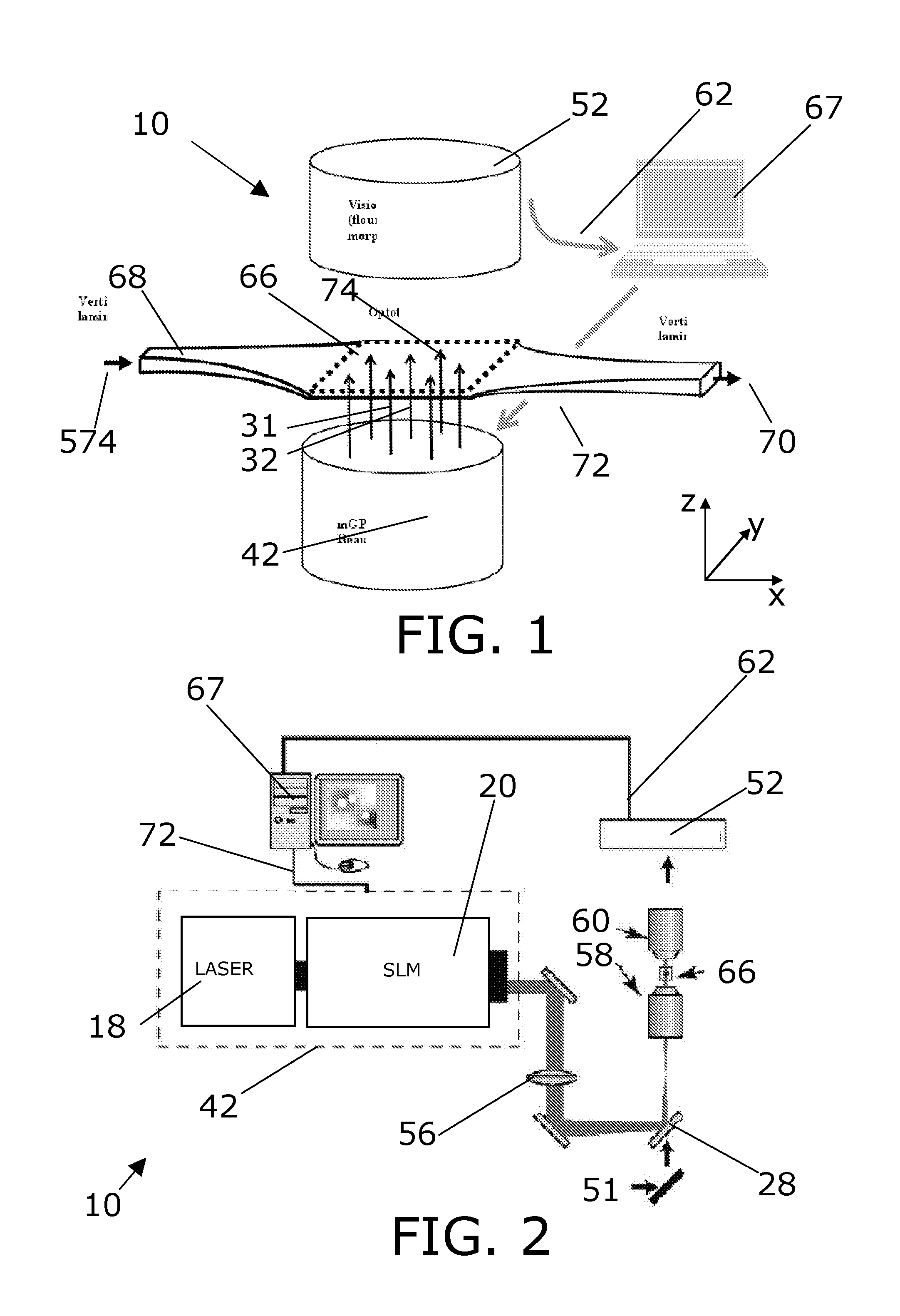 System for optical sorting of microscopic objects