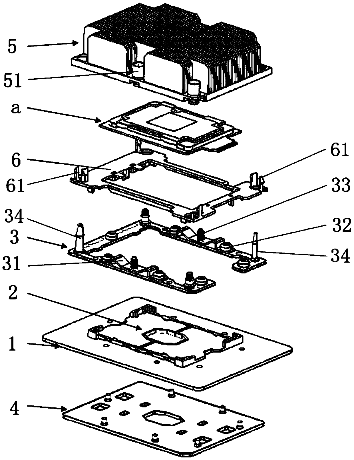 Server, mainboard and CPU mounting and fixing reinforcing module