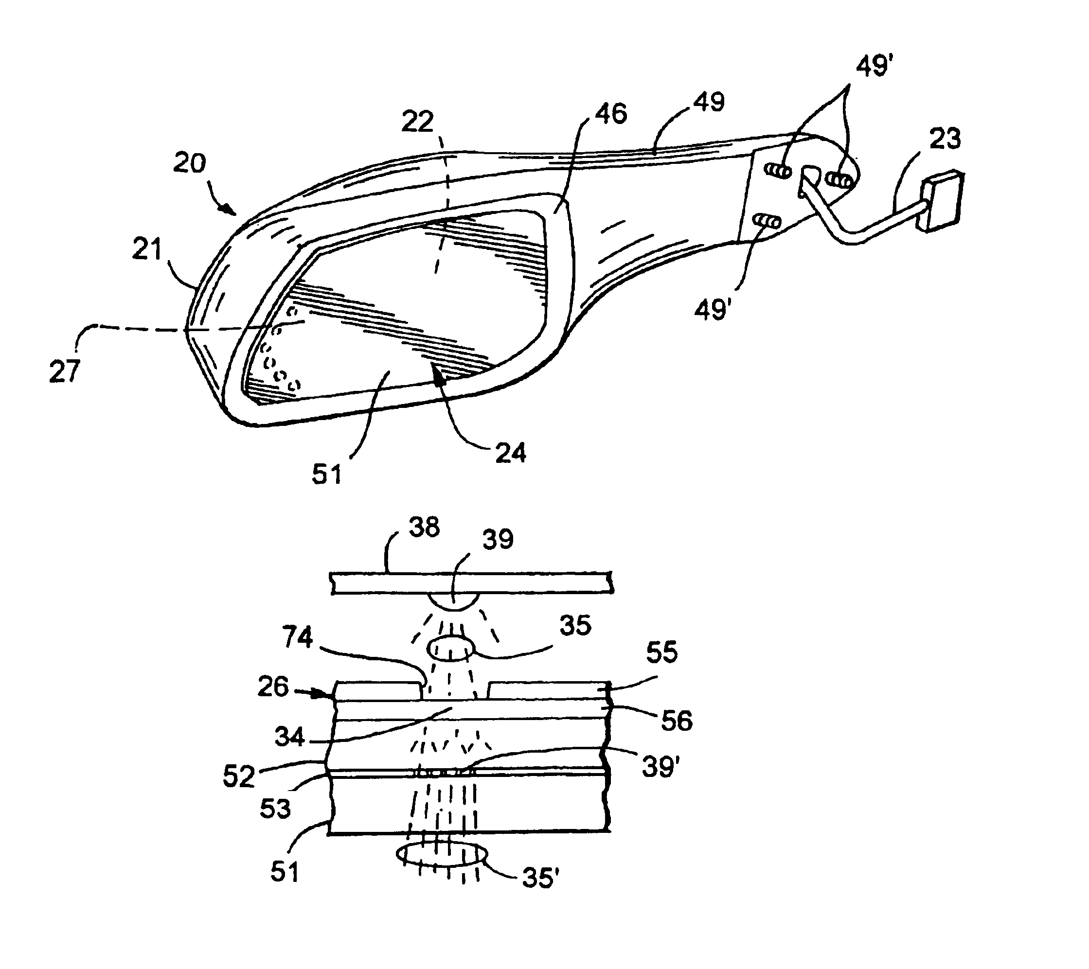 Rearview mirror constructed for efficient assembly