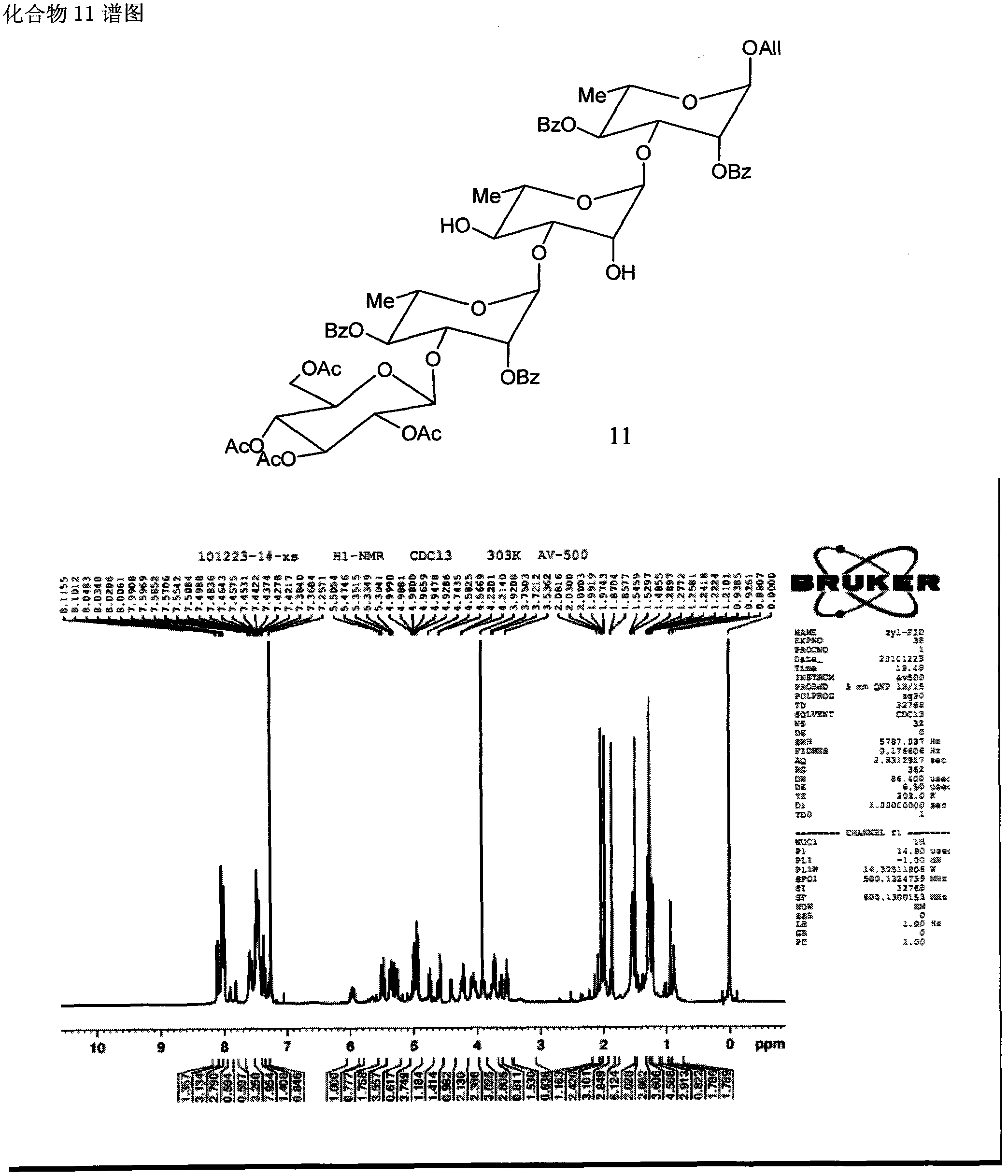 Method for synthesizing beta-D glucose(1-&gt;3)alpha-L rhamnose(1-3)alpha-L rhamnose(1-3)alpha-L rhamnose