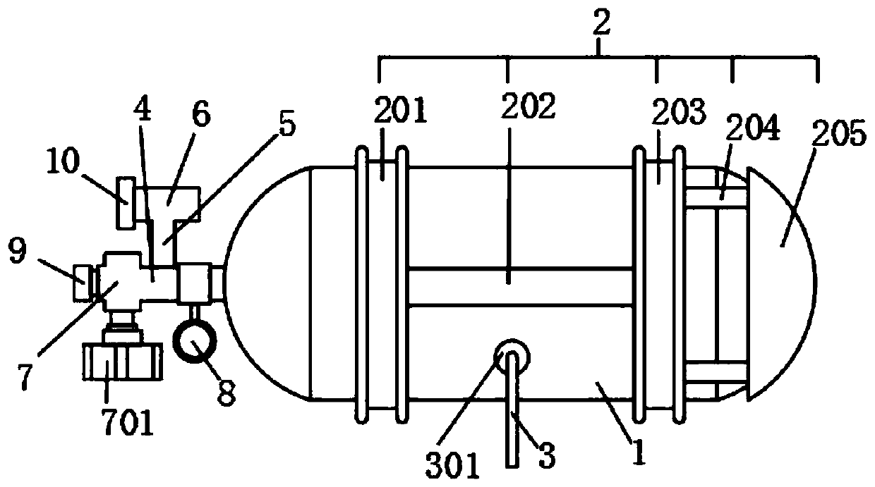 Basalt composite material pressure gas cylinder for vehicle