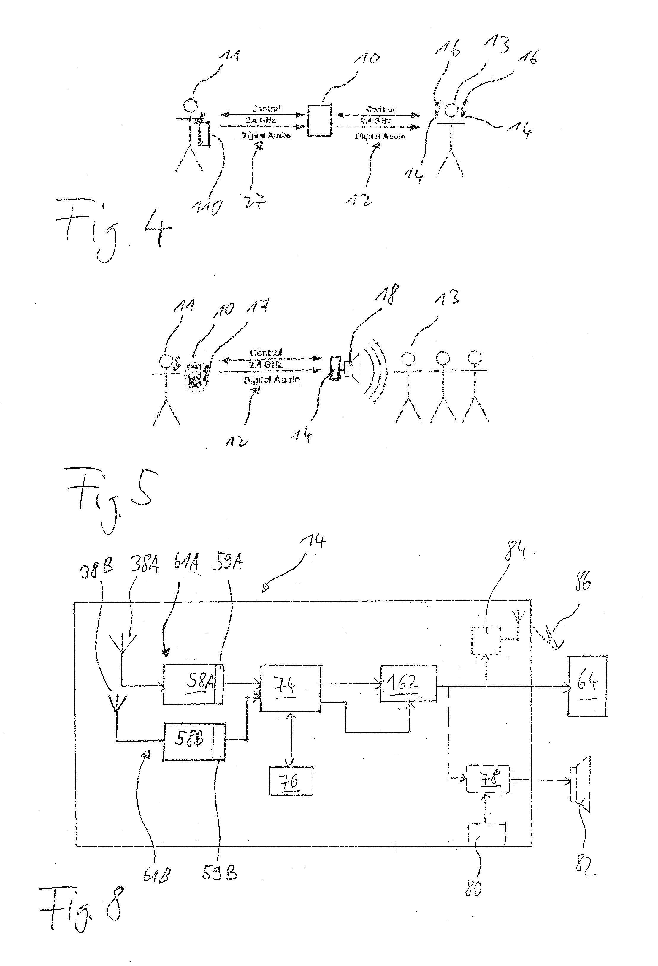 Wireless sound transmission system and method using improved frequency hopping and power saving mode