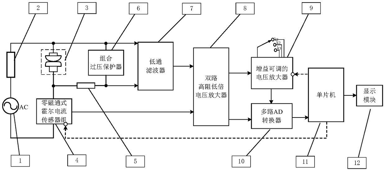 Circuit for testing voltage drop of contact in electrical life experiment of AC electric appliance