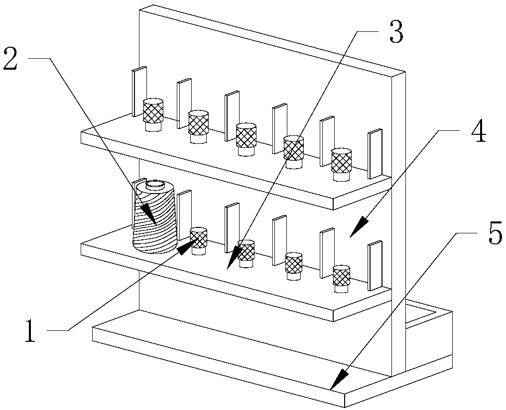 Yarn barrel storage device for spinning