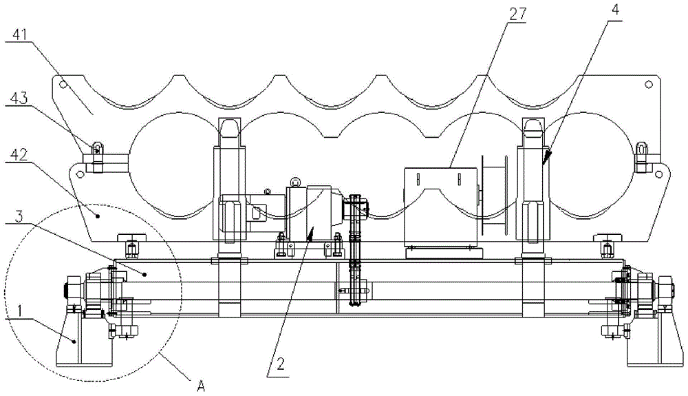 Cantilever type parallel roll leveler roll changing device