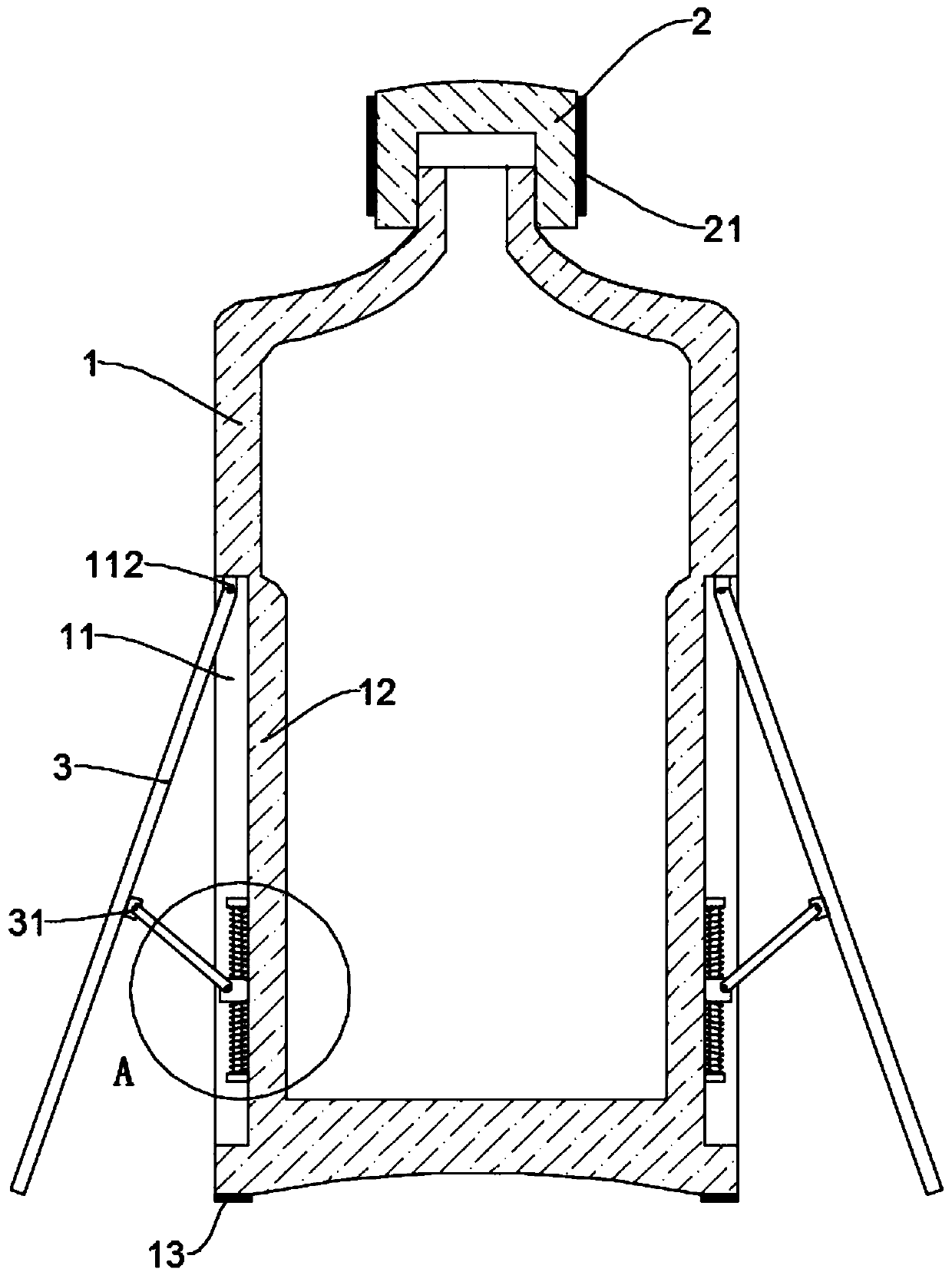 Anti-falling cosmetic bottle used for liquid cosmetics