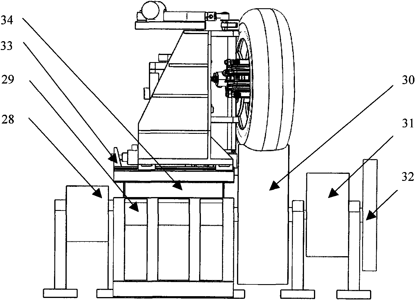 Multifunctional test bed for electric wheel