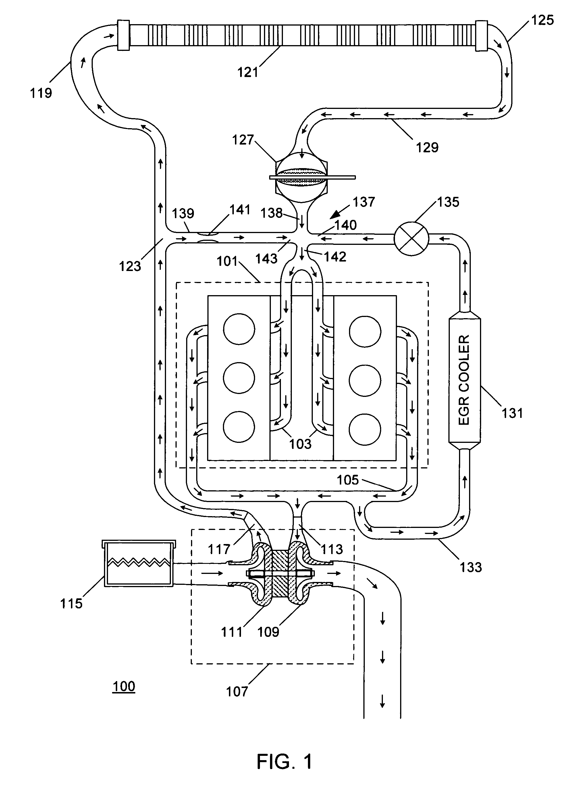 Diesel engine charge air cooler bypass passage and method