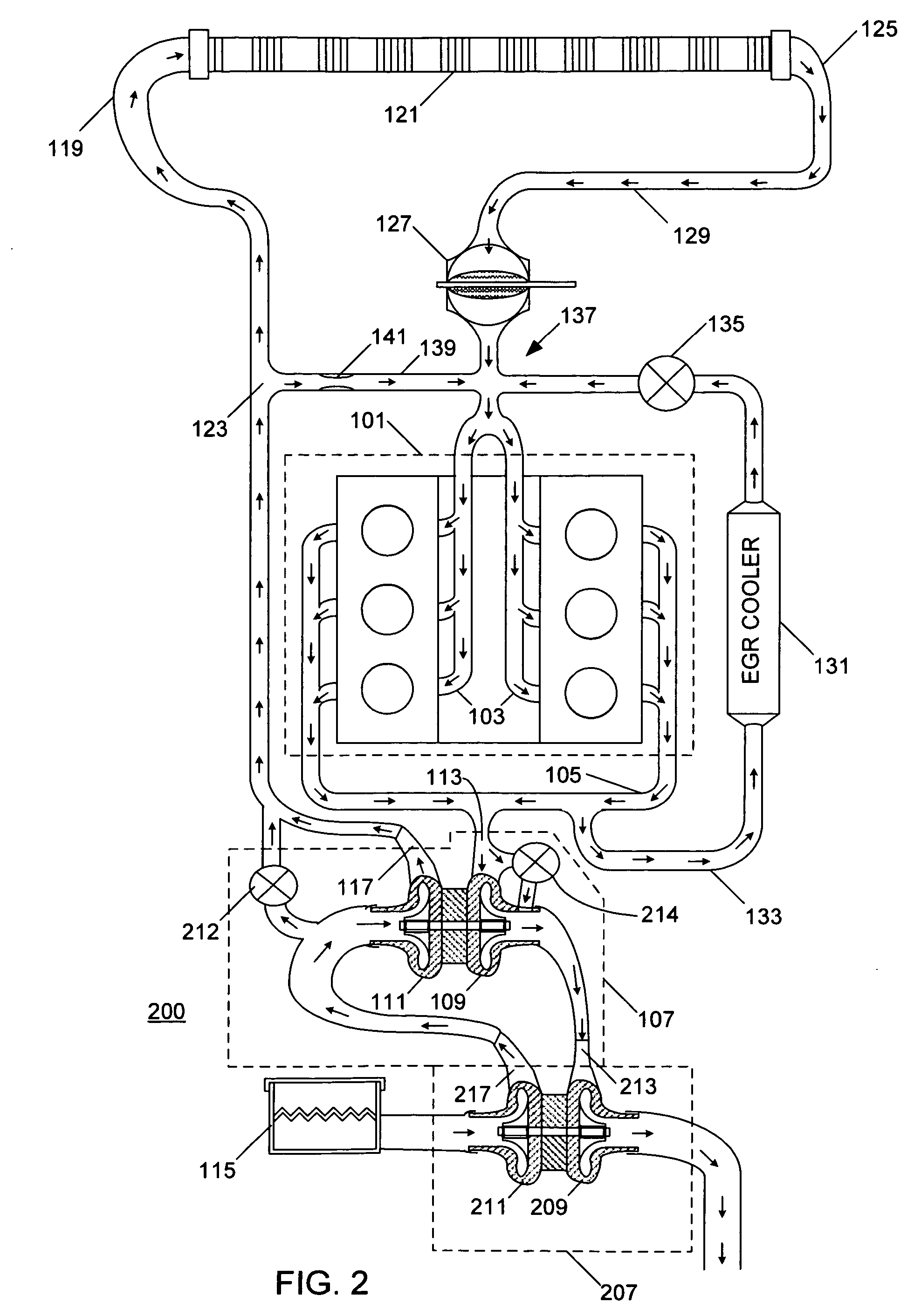 Diesel engine charge air cooler bypass passage and method