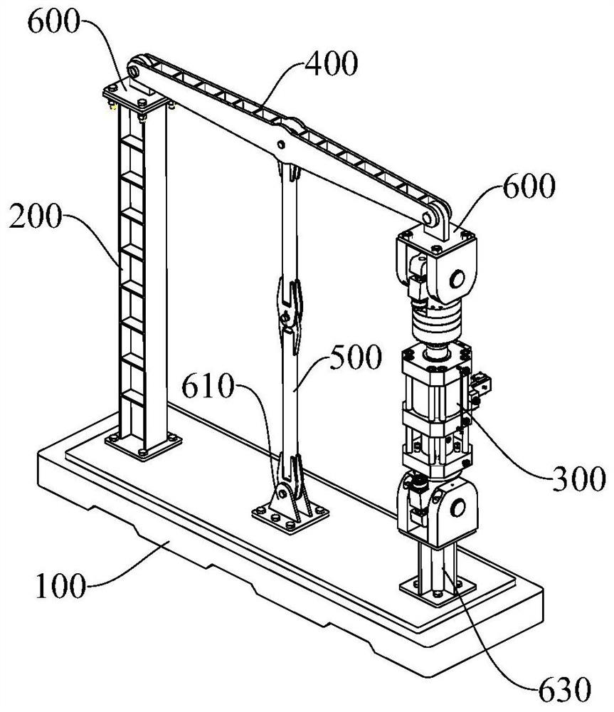 Tower crane connecting piece fatigue endurance test device and test method