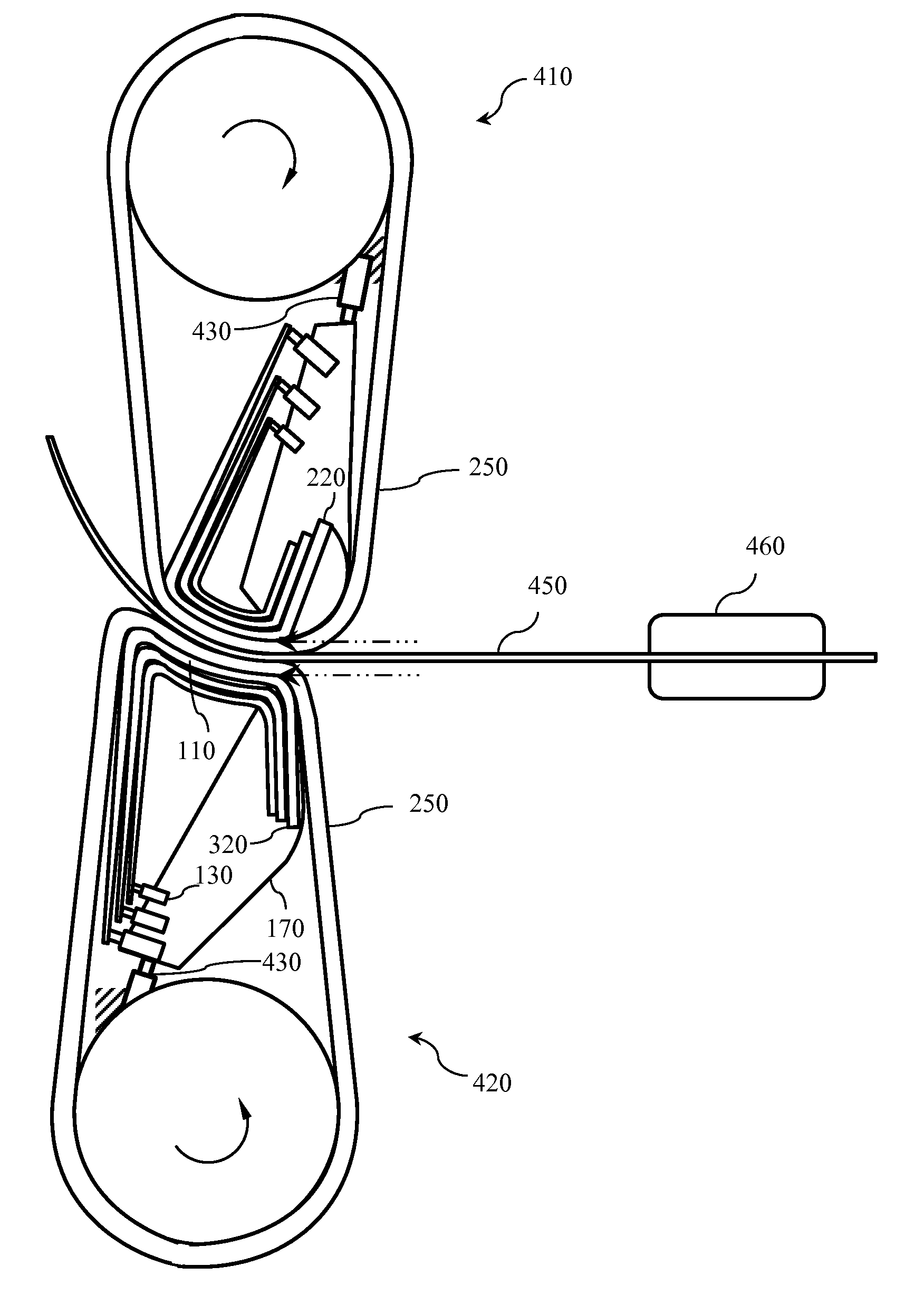 Universal dies of controllable curvature